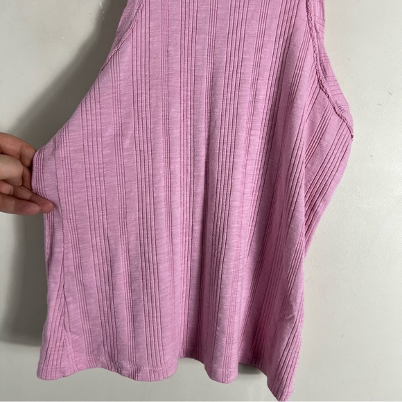 Anthropologie Pilcro Sustainable Ribbed Tank Top In Pink Size Medium Stretch - Picture 8 of 13